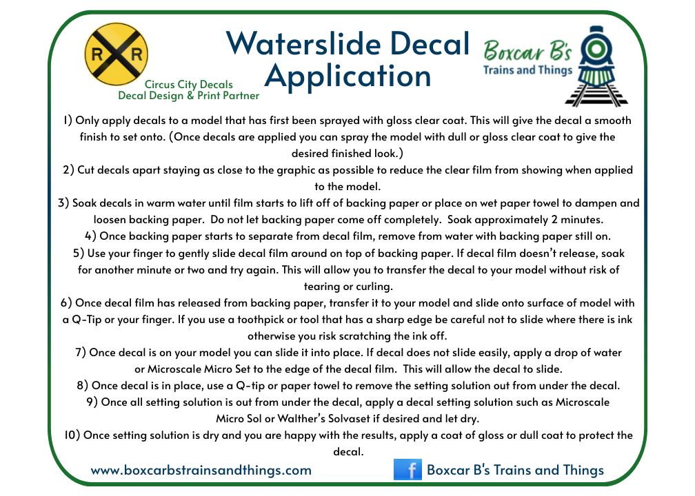 Maintenance of Way Decals