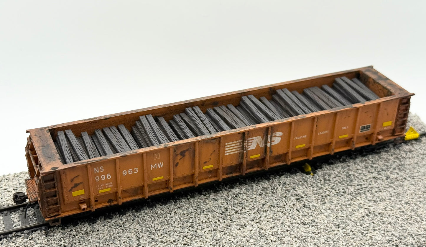 HO FREIGHT CAR ~ Norfolk Southern M-271 Tie Gondola - Undecorated 3D Resin Kit