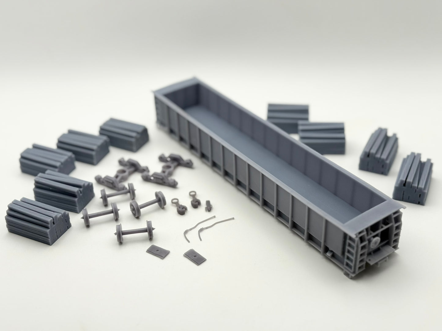 HO FREIGHT CAR ~ Norfolk Southern M-271 Tie Gondola - Undecorated 3D Resin Kit
