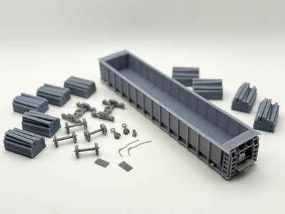 HO FREIGHT CAR ~ Norfolk Southern M-271 Tie Gondola - Undecorated 3D Resin Kit
