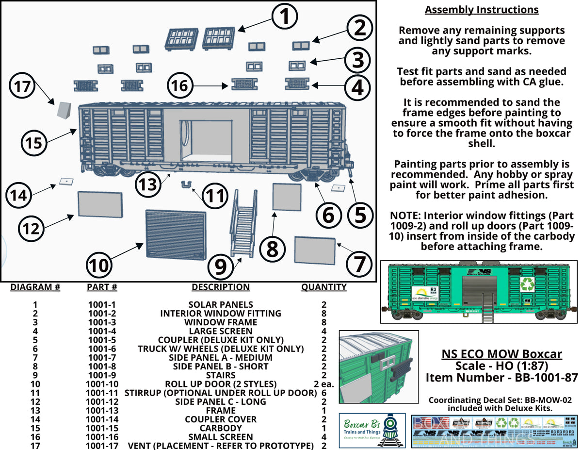 HO Norfolk Southern ECO Maintenance of Way Boxcar