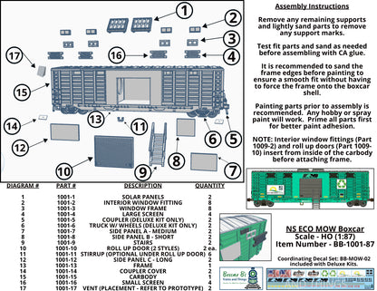 HO Norfolk Southern ECO Maintenance of Way Boxcar