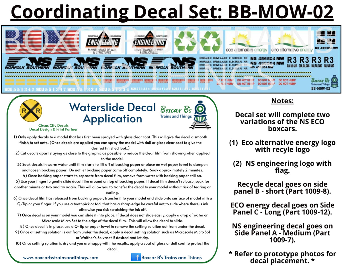 HO Norfolk Southern ECO Maintenance of Way Boxcar