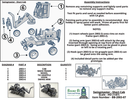 HO Swingmaster ~ On Track Version ~ Undecorated 3D Resin Kit